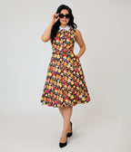 Unique Vintage Charcuterie Print Darlene Swing Dress - Unique Vintage - Womens, DRESSES, SWING