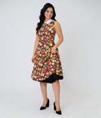 Unique Vintage Charcuterie Print Darlene Swing Dress - Unique Vintage - Womens, DRESSES, SWING