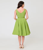 Unique Vintage Chartreuse Sleeveless Devon Swing Dress - Unique Vintage - Womens, DRESSES, SWING