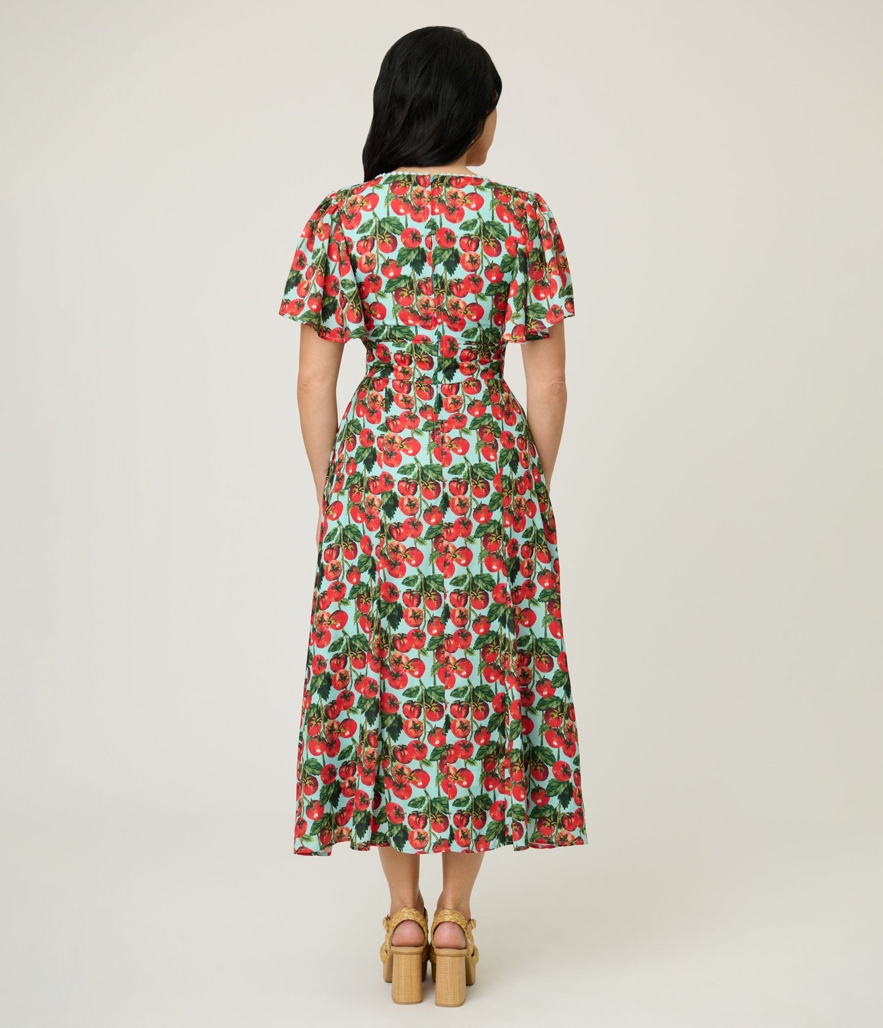 Unique Vintage Cherry Tomato Midi Dress - Unique Vintage - Womens, DRESSES, MIDI