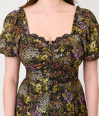 Unique Vintage Dark Magic Floral Midi Dress - Unique Vintage - Womens, DRESSES, MIDI