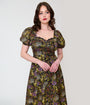 Unique Vintage Dark Magic Floral Midi Dress