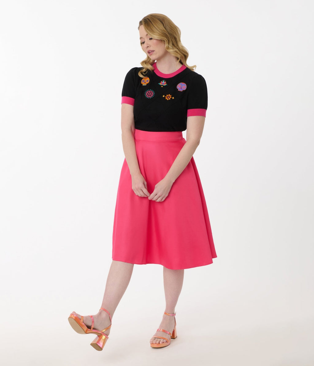 Unique Vintage Day of the Dead Embroidered Sweater - Unique Vintage - Womens, TOPS, SWEATERS