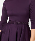 Unique Vintage Eggplant Devon Swing Dress - Unique Vintage - Womens, DRESSES, SWING