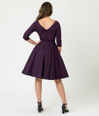 Unique Vintage Eggplant Devon Swing Dress - Unique Vintage - Womens, DRESSES, SWING