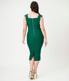 Unique Vintage Emerald Sheath Pencil Dress Unique Vintage Emerald Sheath Pencil Dress