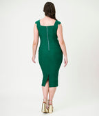 Unique Vintage Emerald Sheath Pencil Dress - Unique Vintage - Womens, DRESSES, WIGGLE