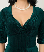 Unique Vintage Emerald Textured Velvet Delores Swing Dress - Unique Vintage - Womens, DRESSES, SWING