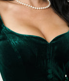 Unique Vintage Emerald Velvet Sweetheart Swing Dress - Unique Vintage - Womens, DRESSES, SWING