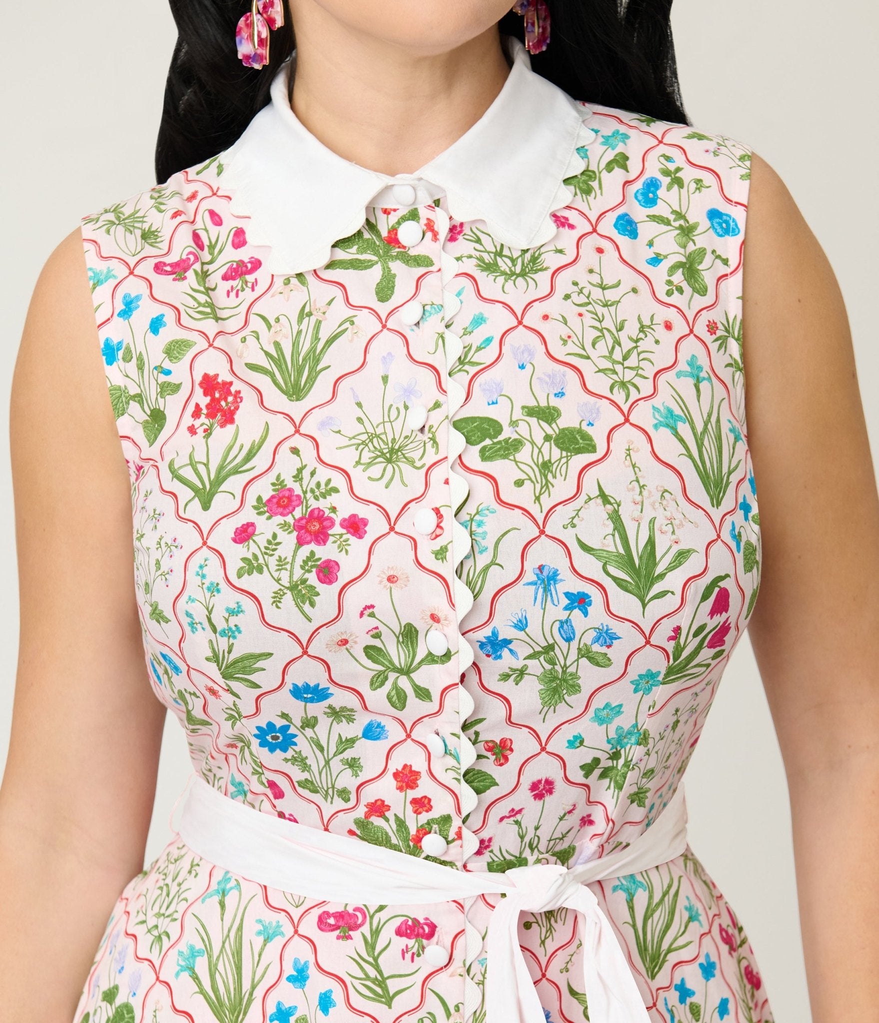 Unique Vintage Floral Diamond Darlene Swing Dress - Unique Vintage - Womens, DRESSES, SWING