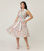 Unique Vintage Floral Diamond Darlene Swing Dress