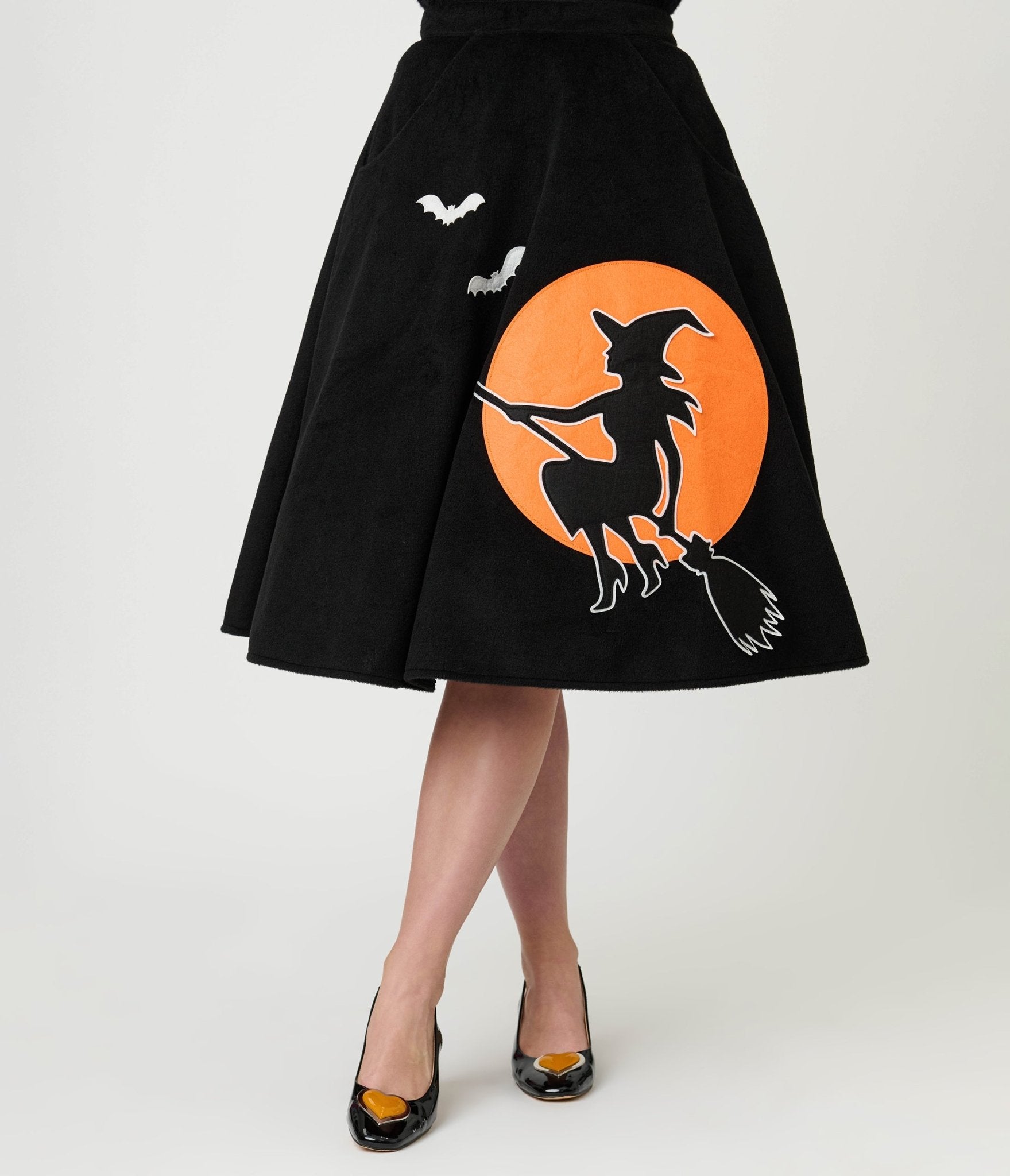 Unique Vintage Flying Witch Soda Shop Swing Skirt - Unique Vintage - Womens, BOTTOMS, SKIRTS