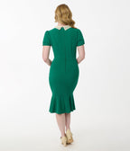 Unique Vintage Forest Green Holloway Wiggle Dress - Unique Vintage - Womens, DRESSES, WIGGLE