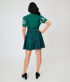 Unique Vintage Forest Green Sasquatch Brionne Pinafore Skirt - Unique Vintage - Womens, BOTTOMS, SKIRTS