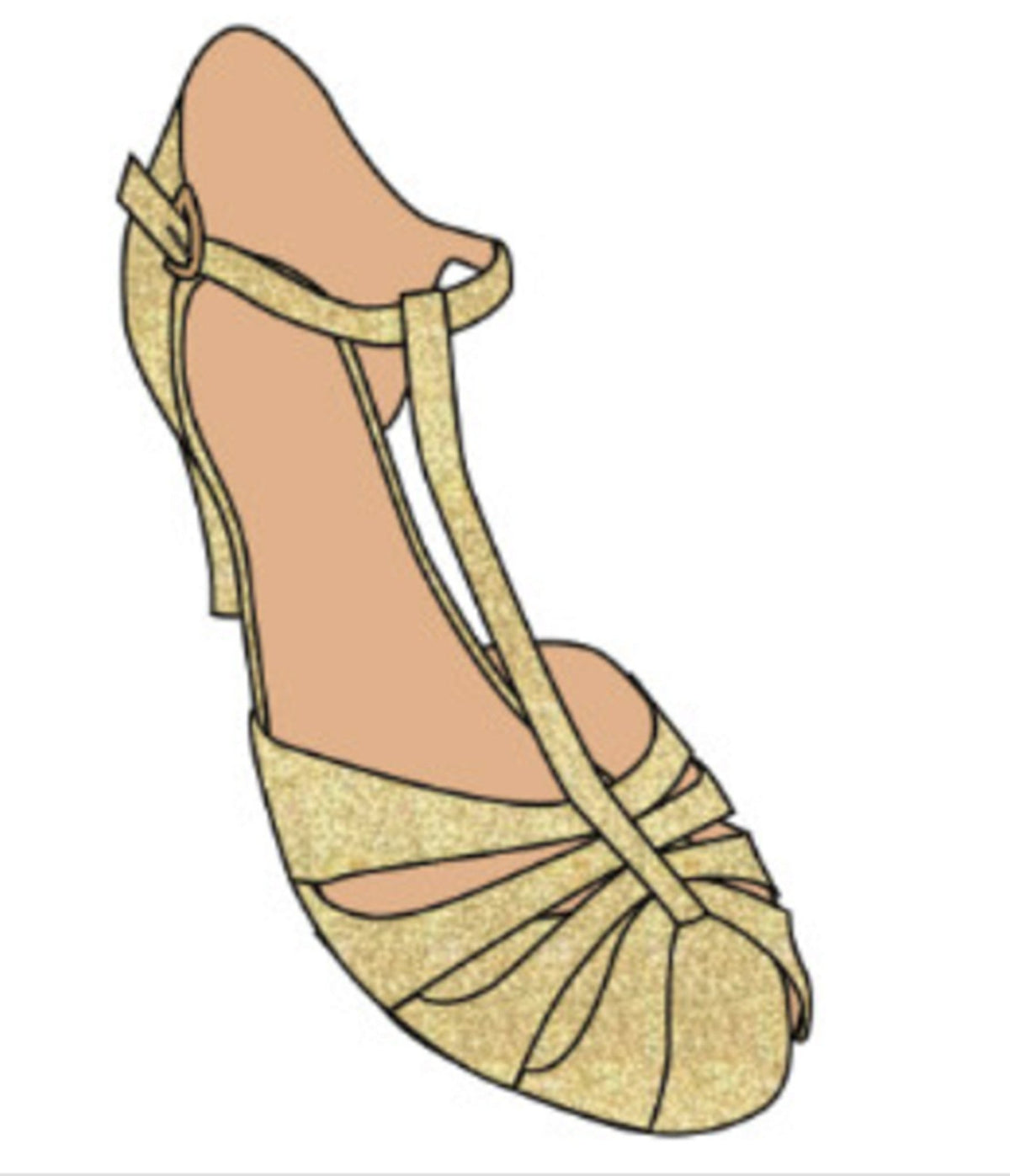 Unique Vintage Gold Patent Peep Toe T-Strap Heels - Unique Vintage -