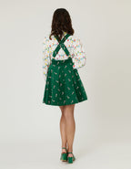 Unique Vintage Green & Candy Cane Stamp Brionne Pinafore Skirt - Unique Vintage - Womens, BOTTOMS, SKIRTS