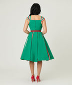 Unique Vintage Green & Candy Cane Stripe Swing Dress - Unique Vintage - Womens, DRESSES, SWING