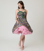 Unique Vintage Green Ditzy Floral Sweetheart Cotton Swing Dress