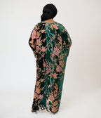 Unique Vintage Green Floral Embossed Velvet Long Kimono - Unique Vintage - Womens, FLAPPER, COATS