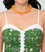 Unique Vintage Green Floral Sweetheart Swing Dress - Unique Vintage - Womens, DRESSES, SWING