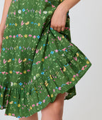 Unique Vintage Green Floral Sweetheart Swing Dress - Unique Vintage - Womens, DRESSES, SWING