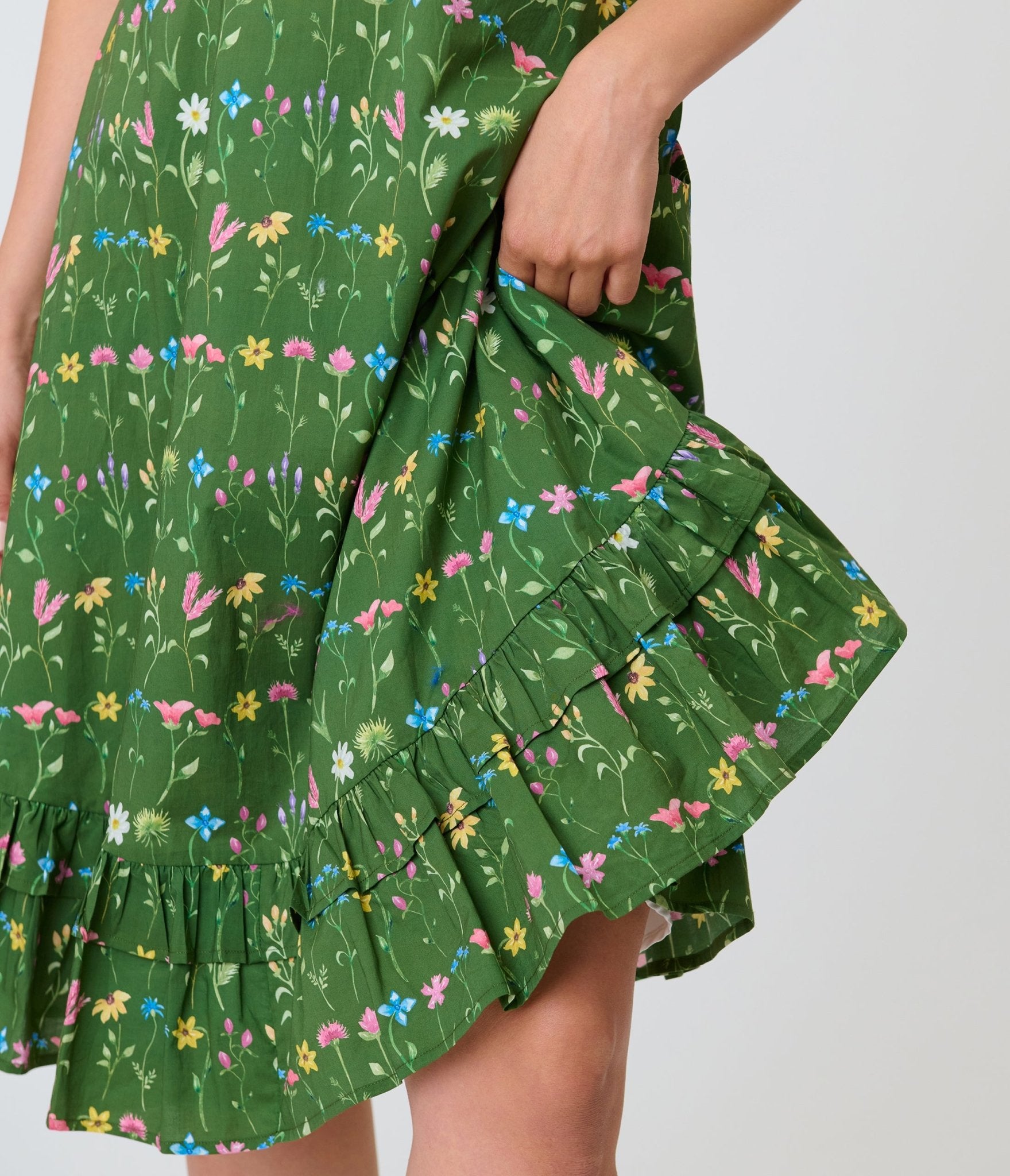 Unique Vintage Green Floral Sweetheart Swing Dress - Unique Vintage - Womens, DRESSES, SWING