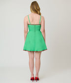 Unique Vintage Green & Fruit Trim Cotton Flare Dress - Unique Vintage - Womens, DRESSES, FIT AND FLARE