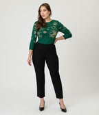 Unique Vintage Green & Gold Celestial Minou Sweater - Unique Vintage - Womens, TOPS, SWEATERS