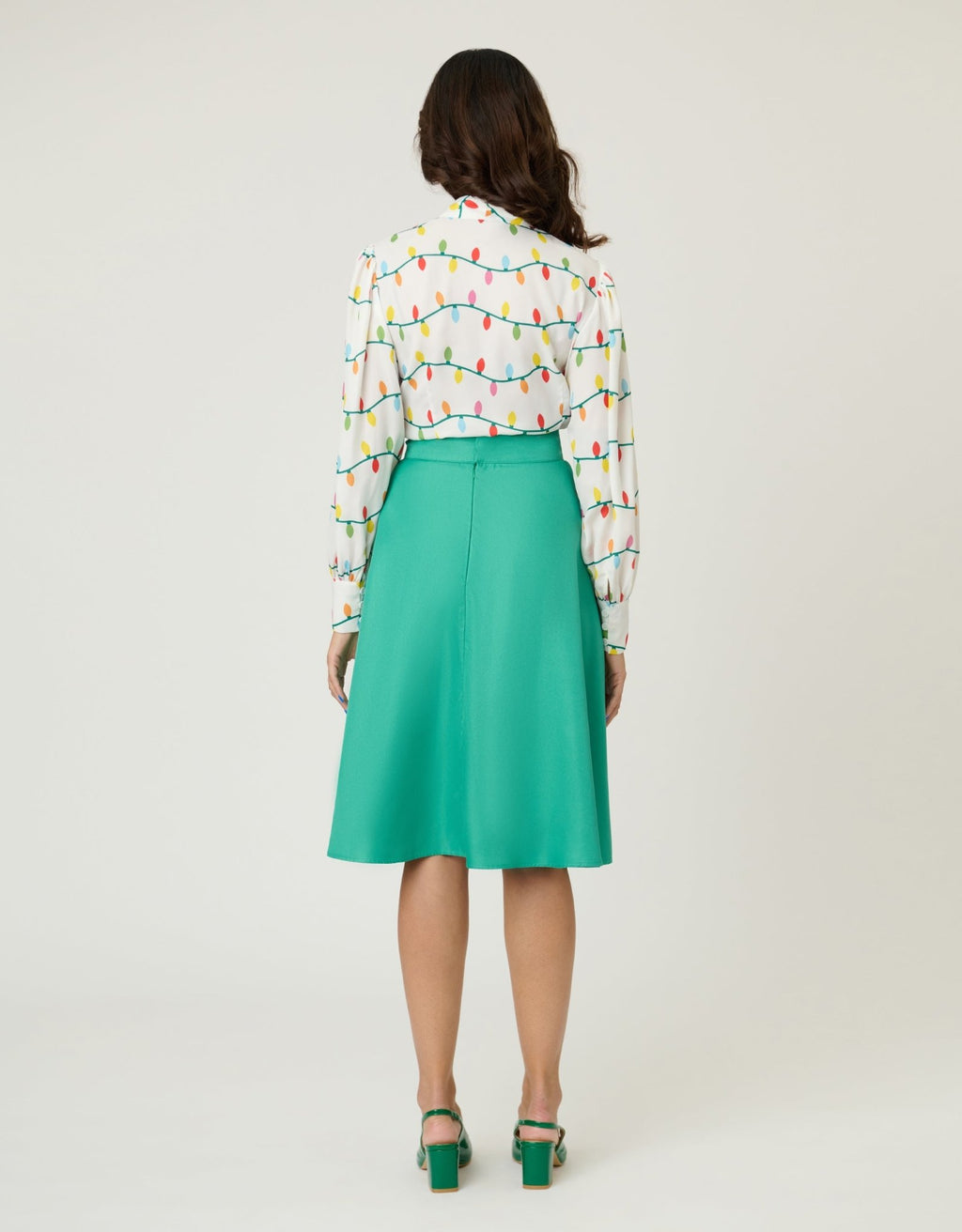 Unique Vintage Green High Waist Vivien Swing Skirt - Unique Vintage - Womens, BOTTOMS, SKIRTS