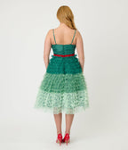 Unique Vintage Green Ombre Tulle Cupcake Swing Dress - Unique Vintage - Womens, DRESSES, PROM AND SPECIAL OCCASION