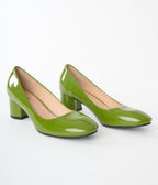 Unique Vintage Green Patent Block Heels - Unique Vintage - Womens, SHOES, HEELS