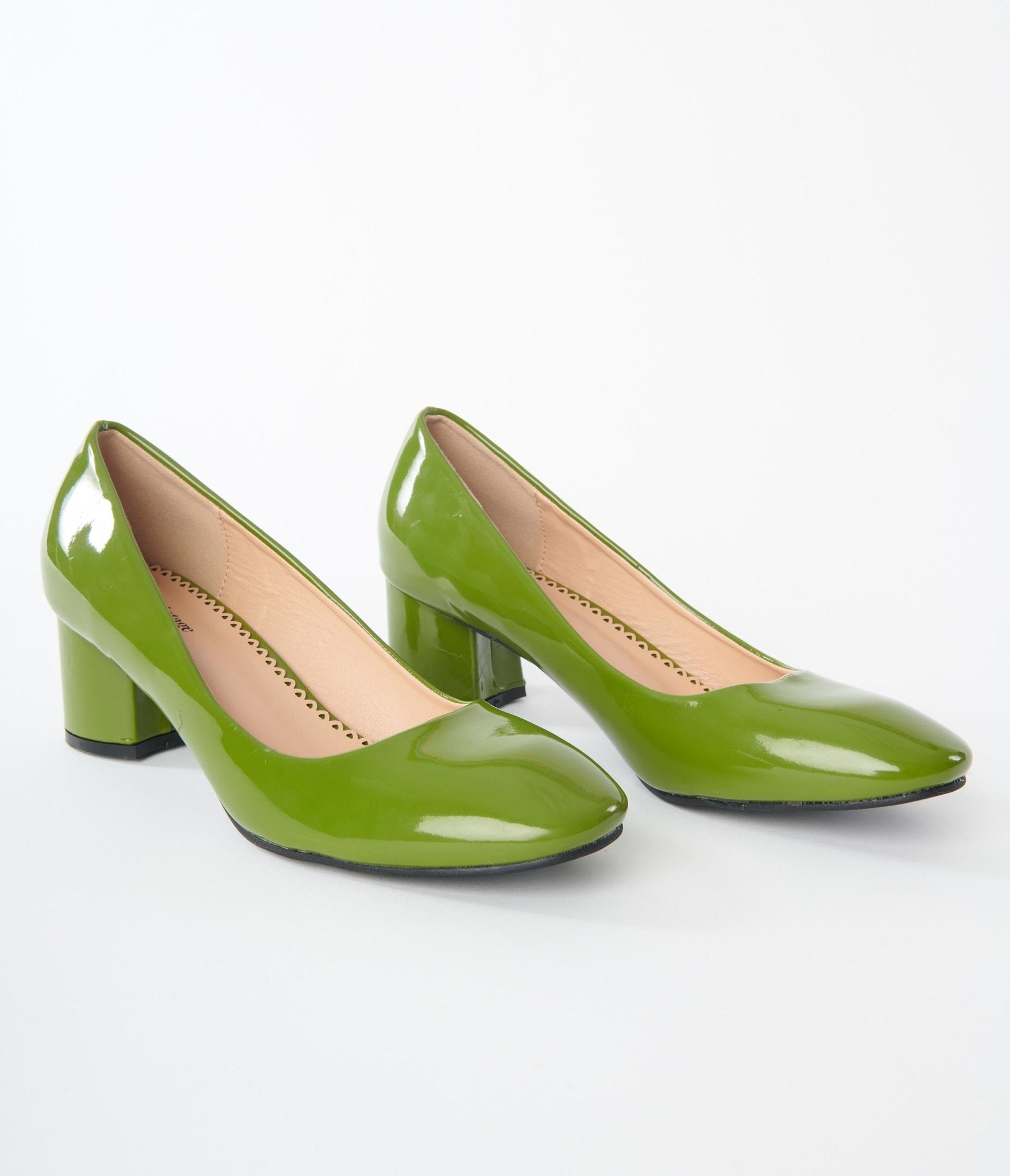 Unique Vintage Green Patent Block Heels - Unique Vintage - Womens, SHOES, HEELS
