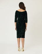Unique Vintage Green Sequin Shailene Pencil Dress - Unique Vintage - Womens, DRESSES, WIGGLE