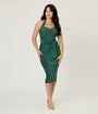 Unique Vintage Green Shimmer Romper & Sarong Set