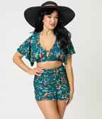 Unique Vintage Green Tiger Print Alice Swim Skirt - Unique Vintage - Womens, SWIM, BOTTOM
