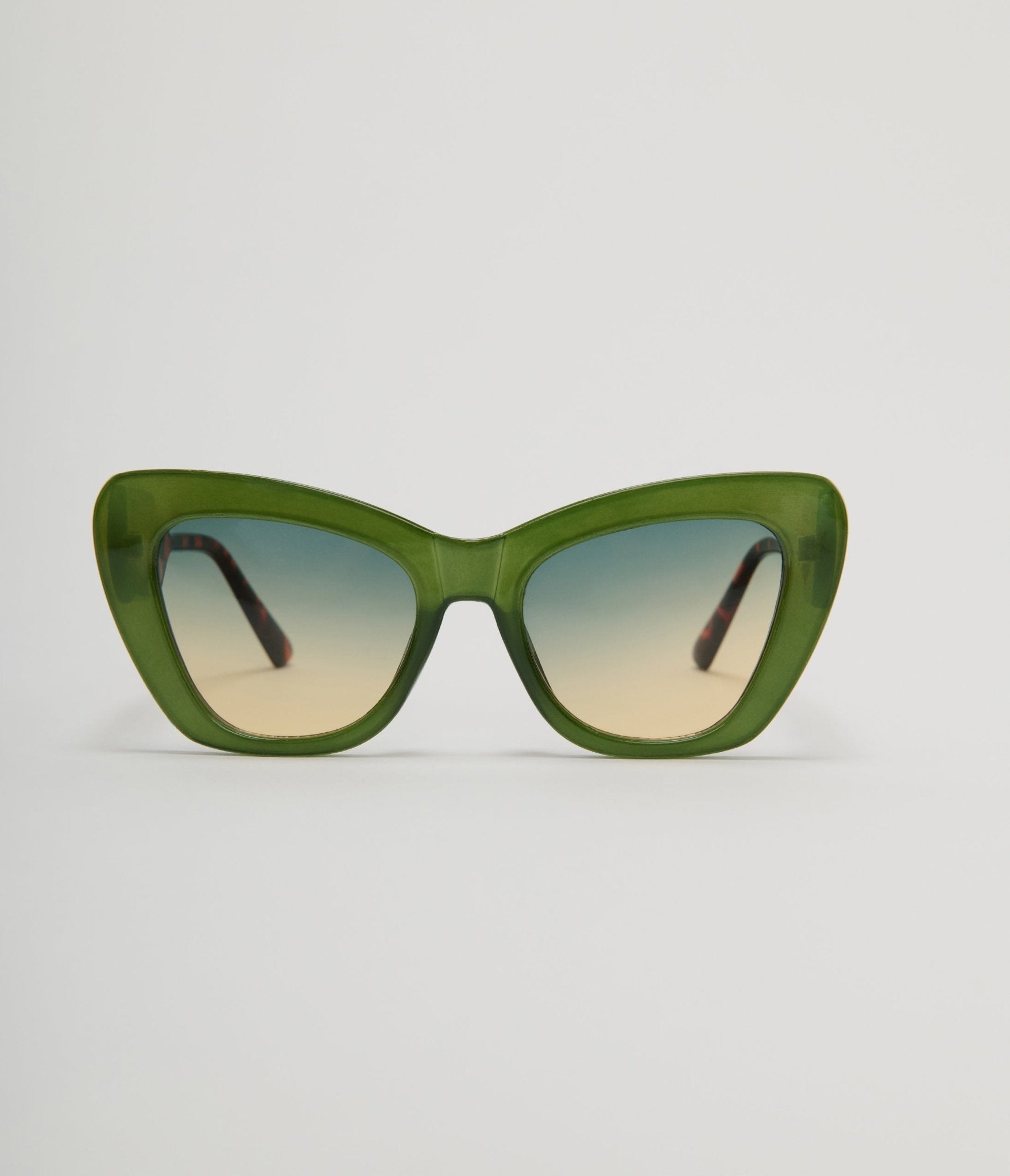 Unique Vintage Green & Tortoise Print Chunky Geometric Sunglasses - Unique Vintage - Womens, ACCESSORIES, SUNGLASSES