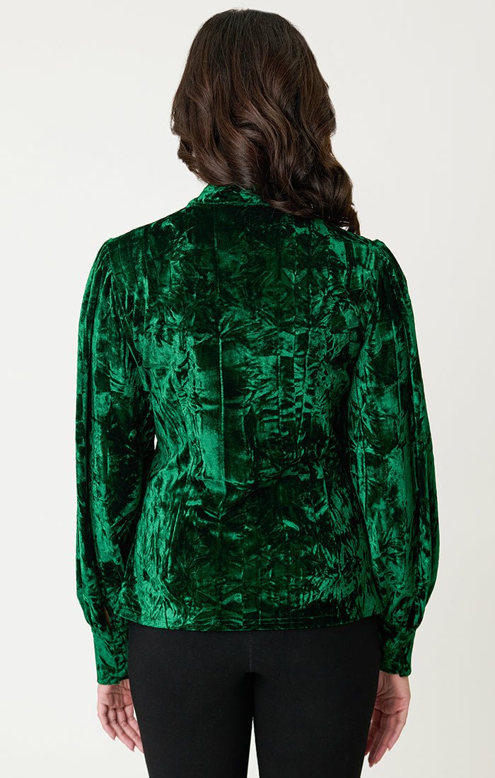 Unique Vintage Green Velvet Gwen Blouse - Unique Vintage - Womens, TOPS, WOVEN TOPS