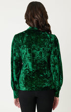 Unique Vintage Green Velvet Gwen Blouse - Unique Vintage - Womens, TOPS, WOVEN TOPS