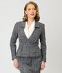 Unique Vintage Grey Tweed Belted Shawl Collar Jacket