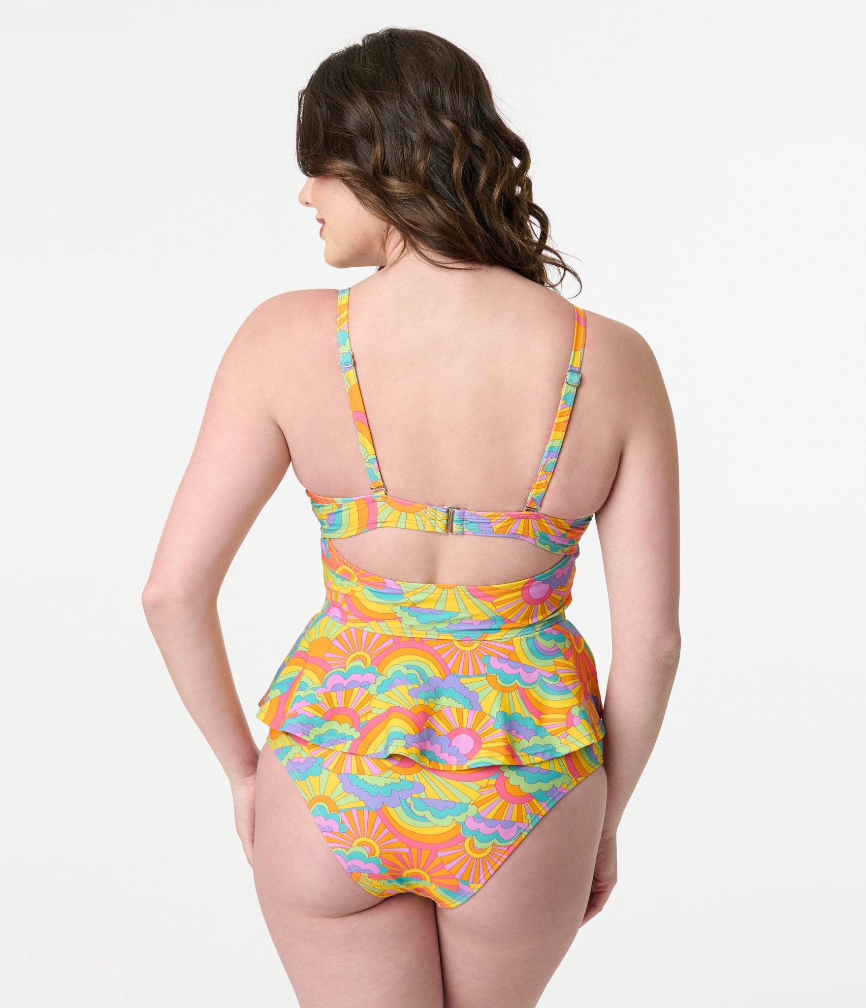 Unique Vintage Happy Groovy Rainbow Solana Tankini Swim Top - Unique Vintage - Womens, SWIM, TOP