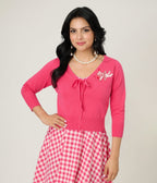 Unique Vintage Hot Pink & Cupid Accent Dandy Cardigan - Unique Vintage - Womens, TOPS, SWEATERS