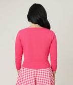 Unique Vintage Hot Pink & Cupid Accent Dandy Cardigan - Unique Vintage - Womens, TOPS, SWEATERS