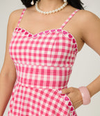 Unique Vintage Hot Pink Gingham Follow Your Heart Flare Dress - Unique Vintage - Womens, DRESSES, FIT AND FLARE