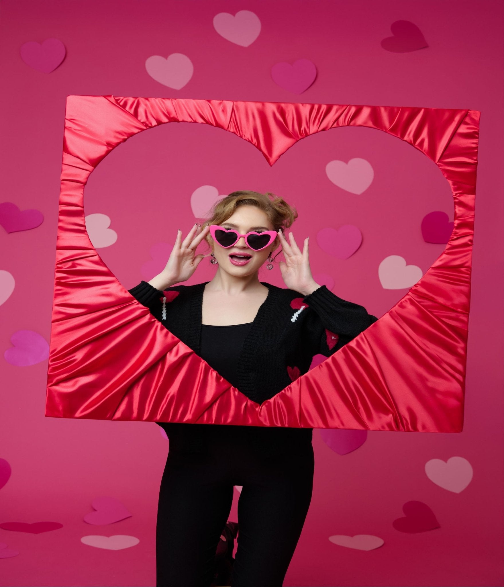 Unique Vintage Hot Pink Heart Sunglasses - Unique Vintage - Womens, ACCESSORIES, SUNGLASSES
