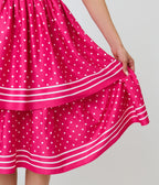 Unique Vintage Hot Pink Tiered Sweetheart Dress - Unique Vintage - Womens, DRESSES, SWING