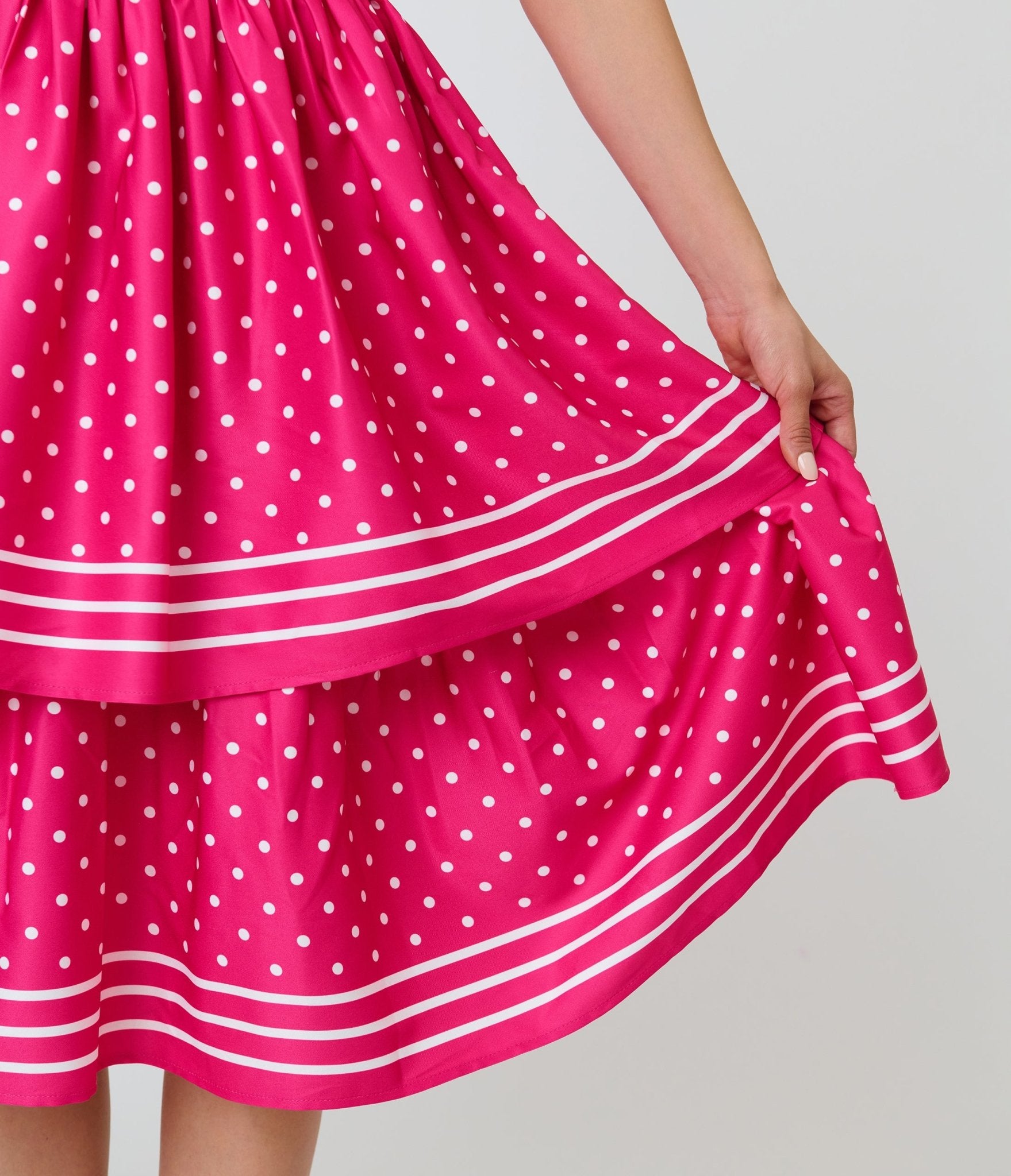 Unique Vintage Hot Pink Tiered Sweetheart Dress - Unique Vintage - Womens, DRESSES, SWING