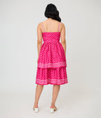 Unique Vintage Hot Pink Tiered Sweetheart Dress - Unique Vintage - Womens, DRESSES, SWING