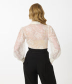 Unique Vintage Ivory Lace Gwen Blouse - Unique Vintage - Womens, TOPS, WOVEN TOPS