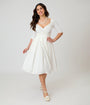 Unique Vintage Ivory Marceline Swing Dress