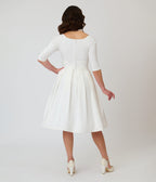 Unique Vintage Ivory Marceline Swing Dress - Unique Vintage - Womens, DRESSES, SWING
